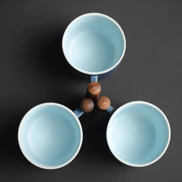Creative Handmade Vintage Coffee Cup with Wooden Handle Ceramic Exquisite Retro Tea Mugs Gift Kitchen Bar Home Kiln Design Drink - Image 6